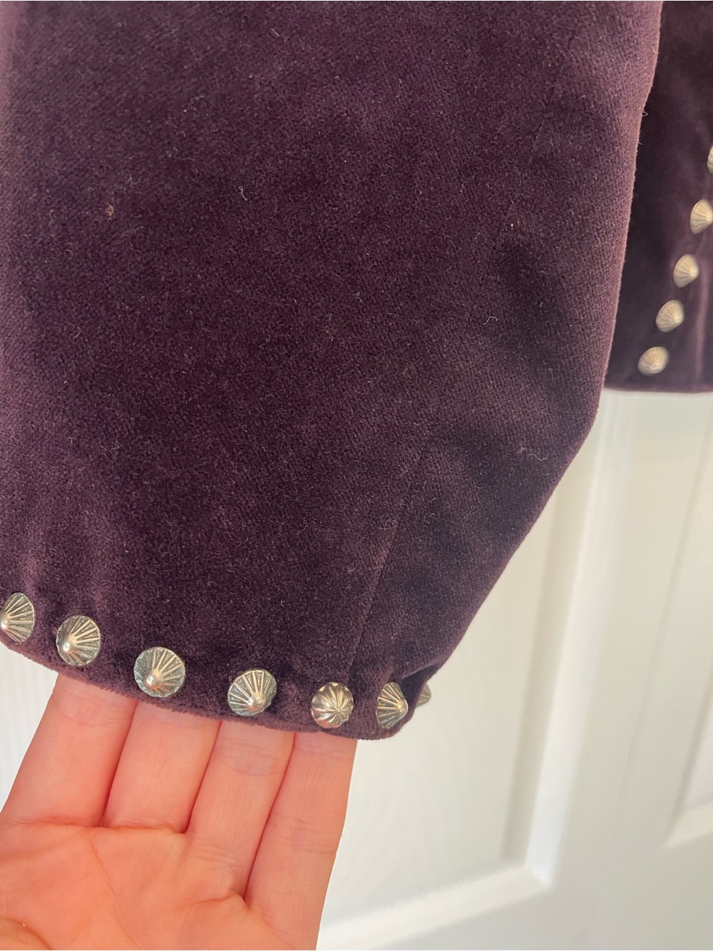 Vintage Double D Ranch Wear Plum Velvet Studded Western Jacket M - Picture 8 of 12